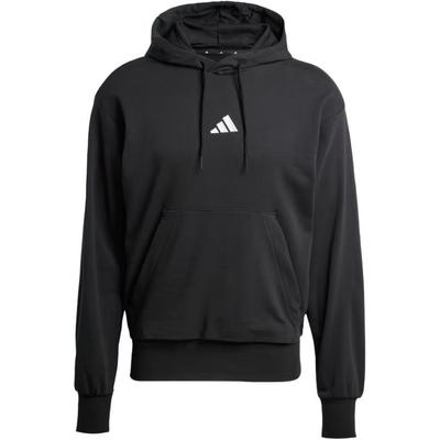 Essentials Feelcozy Moletom French Terry Preto/Branco Masculino Streetwear JE3849