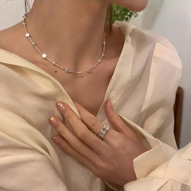 VENTFILLE Colier cu Mărgele Geometrie din Argint Sterling 925 pentru Femei Fată Design Coreean Colier Versatil Bijuterii Dropship Vânzare cu Ridicata