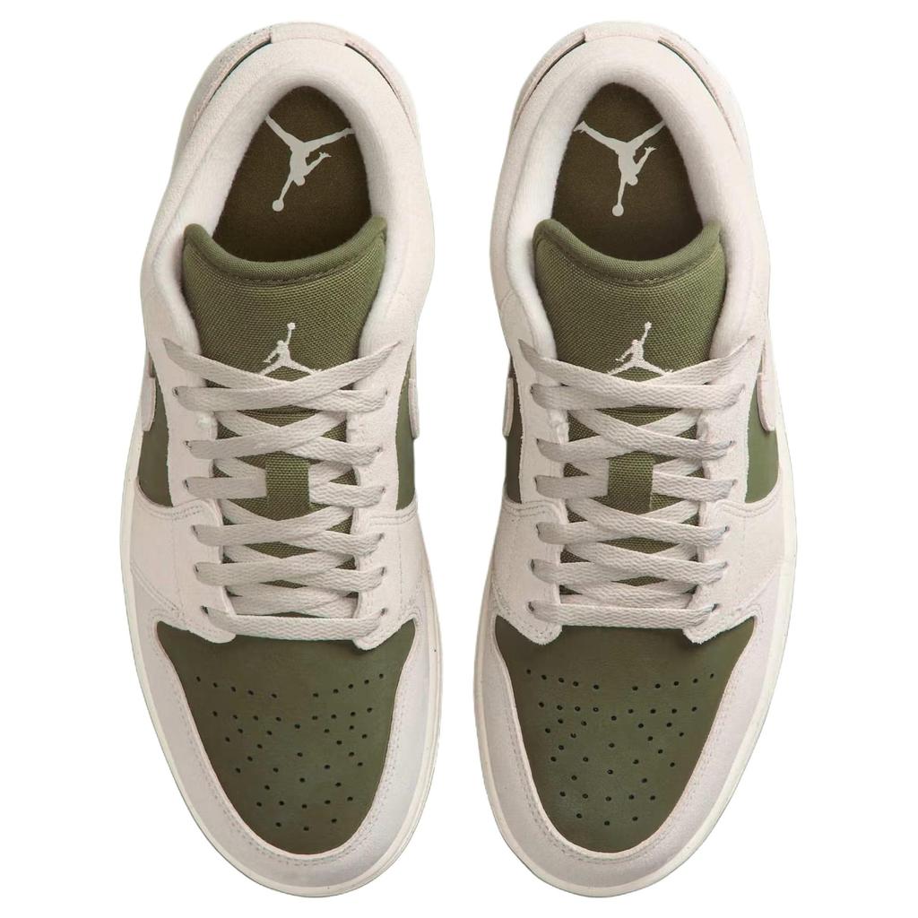 Jordan Air Jordan 1 Abrasion Resistant Low top Vintage Basketball Shoes Unisex White Green Jordan HV4089-201