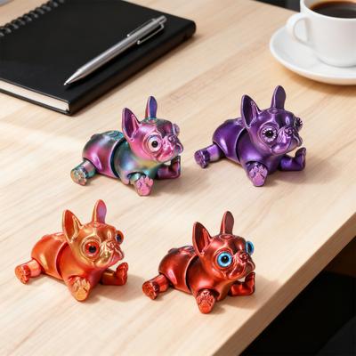 3D Printed French Bulldog Articulated Dog with Movable Joints Flexible Puppy Fidget Toy Desktop Pet for Home Office Stress Relief