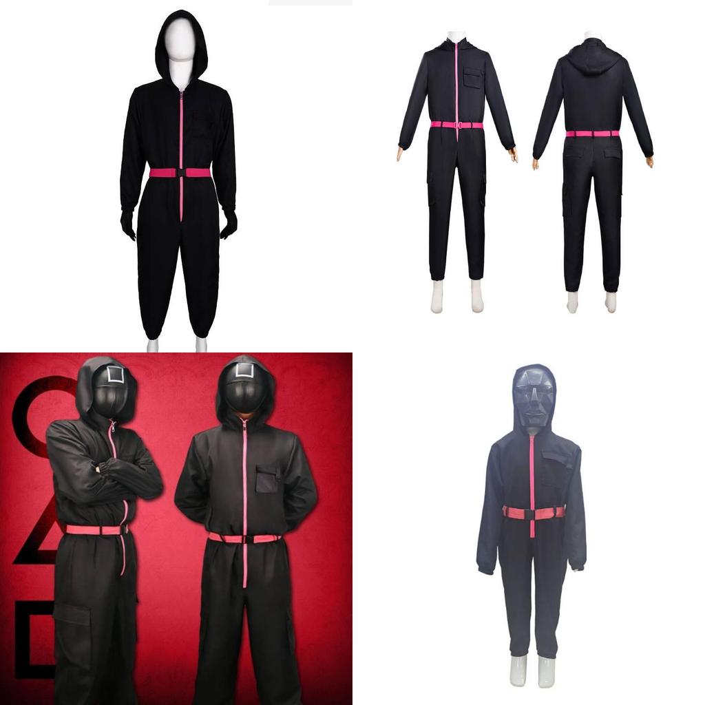 Squid Game Popular Movie Halloween Costume For Kids With Cotton Blend Fabric Cosplay Suit