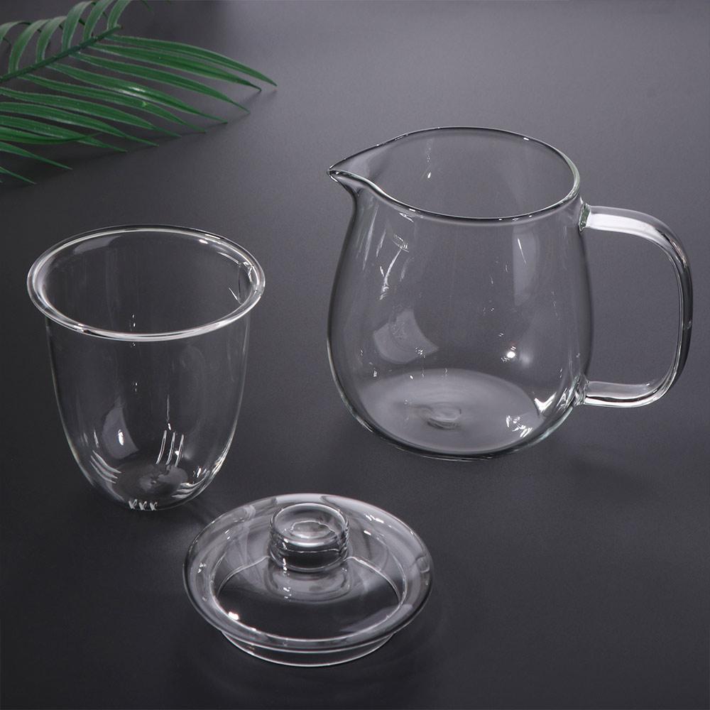 High Boron Silicon Tea Cup Set Heat Resistant Flower Teapot Glass Tea Pot Chinese Tea Ceremony