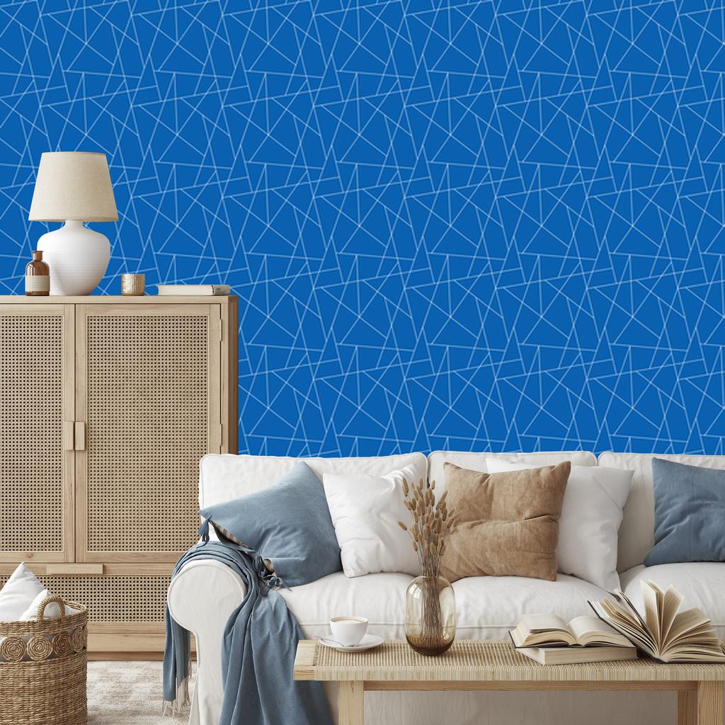 Wallpaper Geometric Pattern Blue, Fine Detail 50x1000