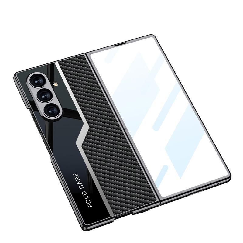 Luxury Plating PU Leather Case for Samsung Galaxy Z Fold8 Ultra Outer Screen Glass Protective Hard Cover for Galaxy Z Fold7 Case