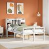 Solid Wood Bed with Shelf Without Mattress White 135 x 190 cm Pine