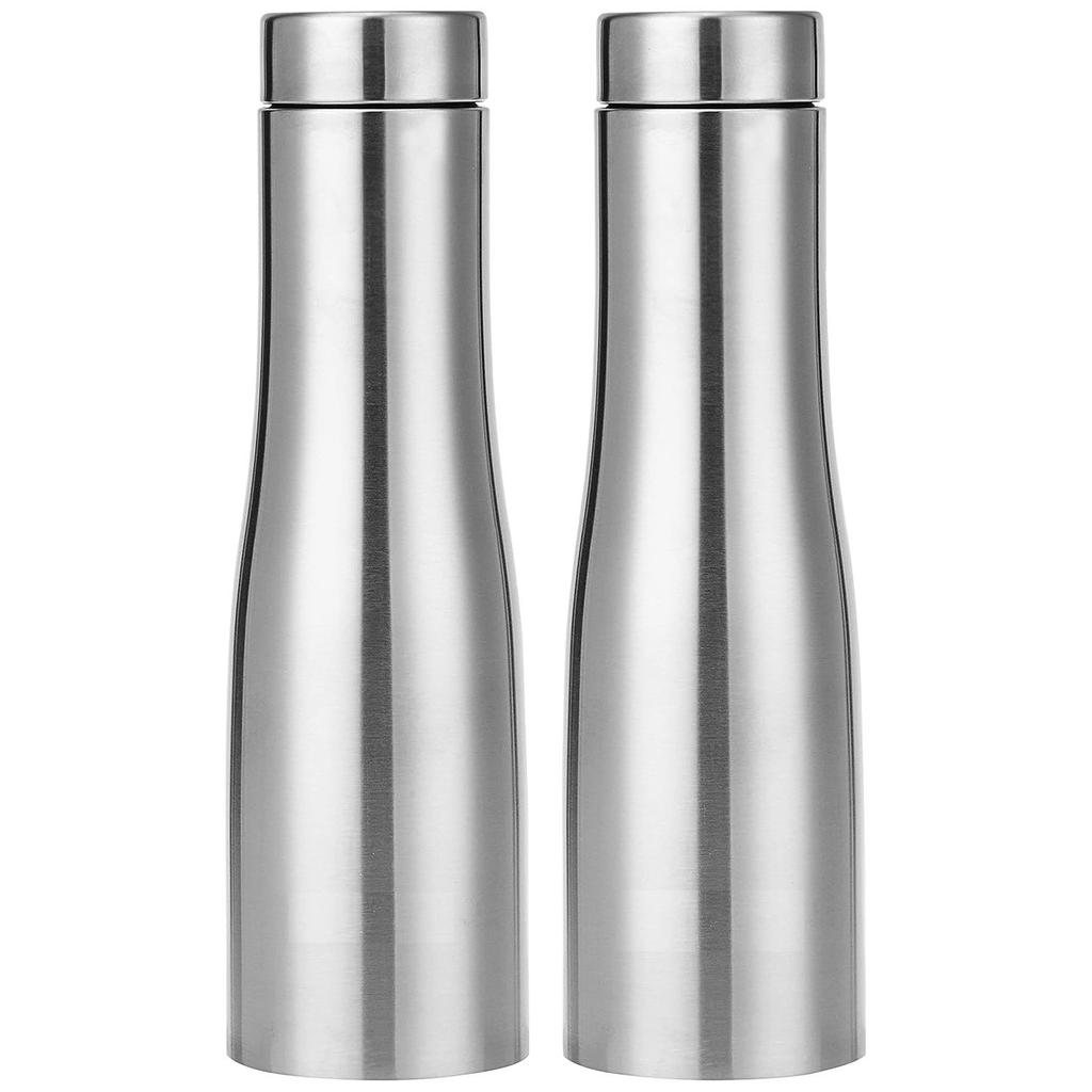 Curved Stainless Steel Water Bottle, Set of 2, 1 L Each