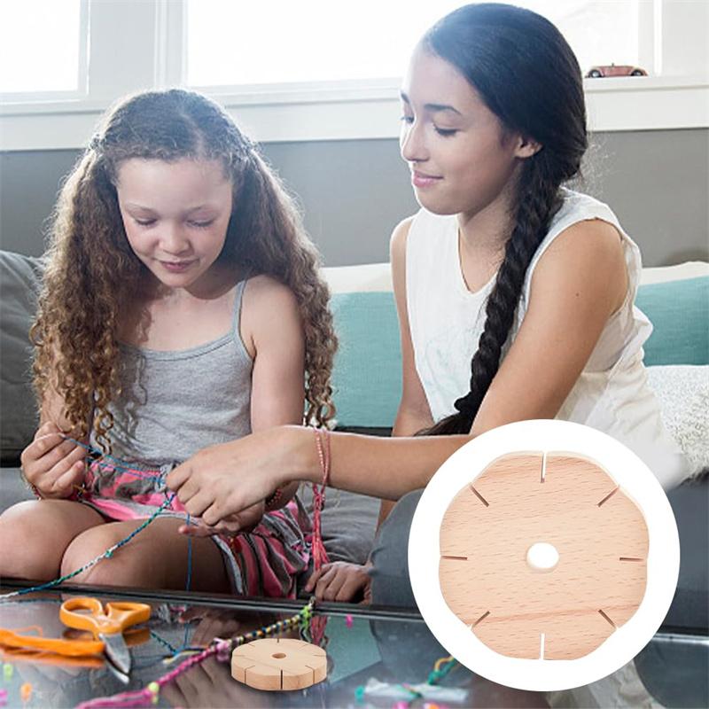 Wooden Rope Braid Round Bracelet Knitting Kumihimo Disc Disk Tray Braided Rope Knot DIY Weaving Jewelry Desgin Board Hand Tool