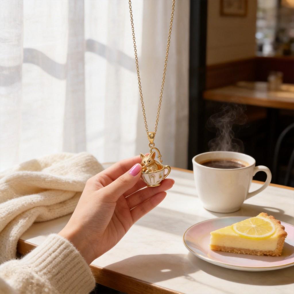 Animal Charm Necklace With Bunny Cat Fox Pendant For Women Gift
