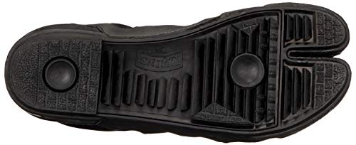 Soukaido Twin Hooves TH-302F Men's Safety Tabi Boots with Toe Cap and Crotch, Synthetic Leather Zipper, Black, Size 29cm