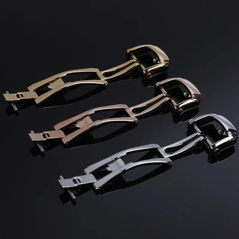 High Quality 18mm Precision Stainless Steel Folding Buckle For Patek Strap Philippe Leather Rubber Watchband Nautilus Pin Clasp