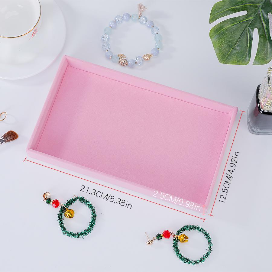 1PC, Flocking Jewelry Box Jewelry Tray, Color: Pink