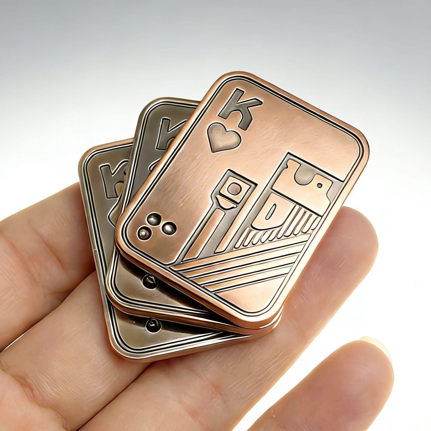 

Metal Poker Slider Fidgeting Plaything Stress Ease Three-Layer Edc Top Spinning Poker Plaything Portable Magnetic Anti-Stress Toy Adult Gift