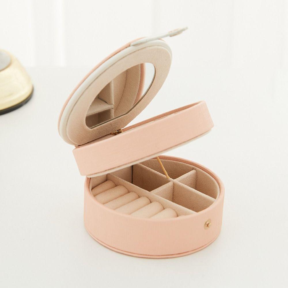 Mirror Jewelry Packing Bag Leather Mini Jewelry Display Box Simple Jewelry Holder Handbag  Vacation