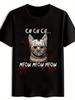 Men'S Casual T-Shirt Featuring a Cat Horror Movie Mask Print, Perfect for Summer with a Round Neck And Short Sleeves. Available at Local Community Sto