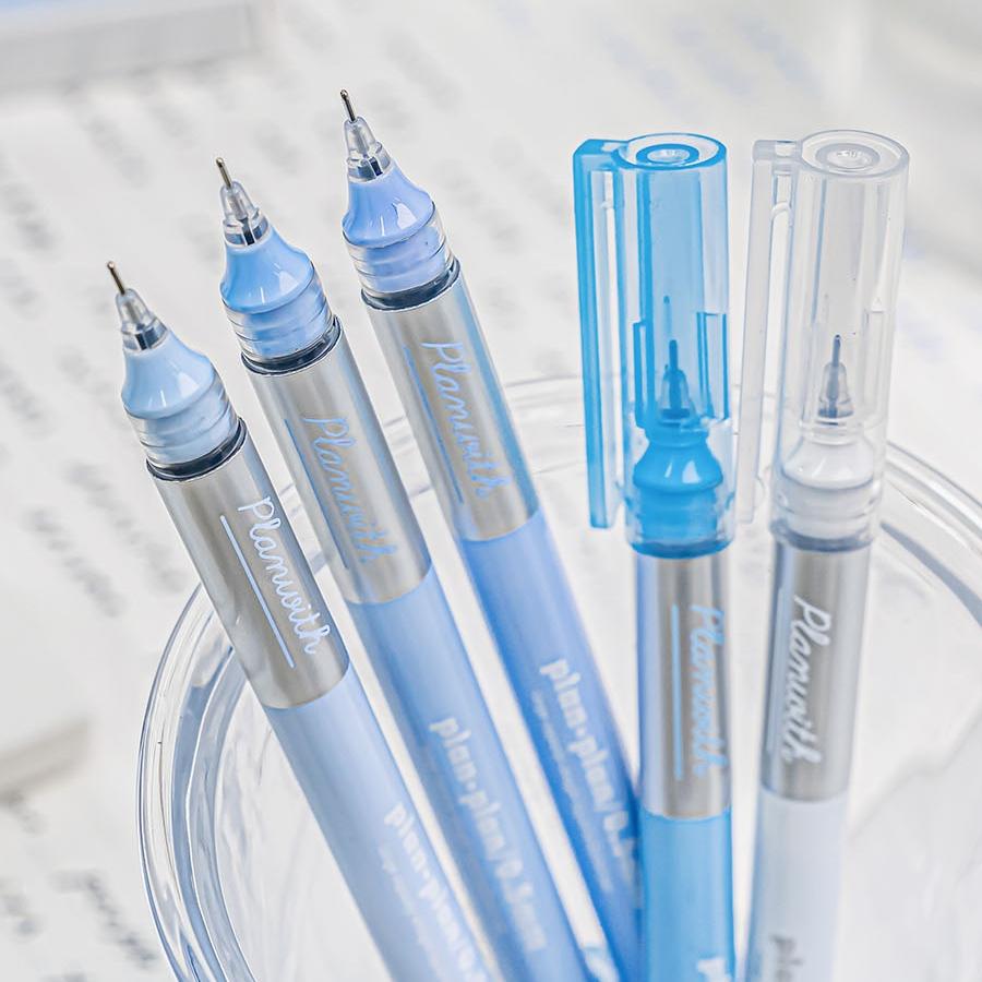 5pcs Endorse Series Gel Pens Set Gradient Color 0.5mm Ballpoint Quick Dry Black Ink for Daily Writing Office