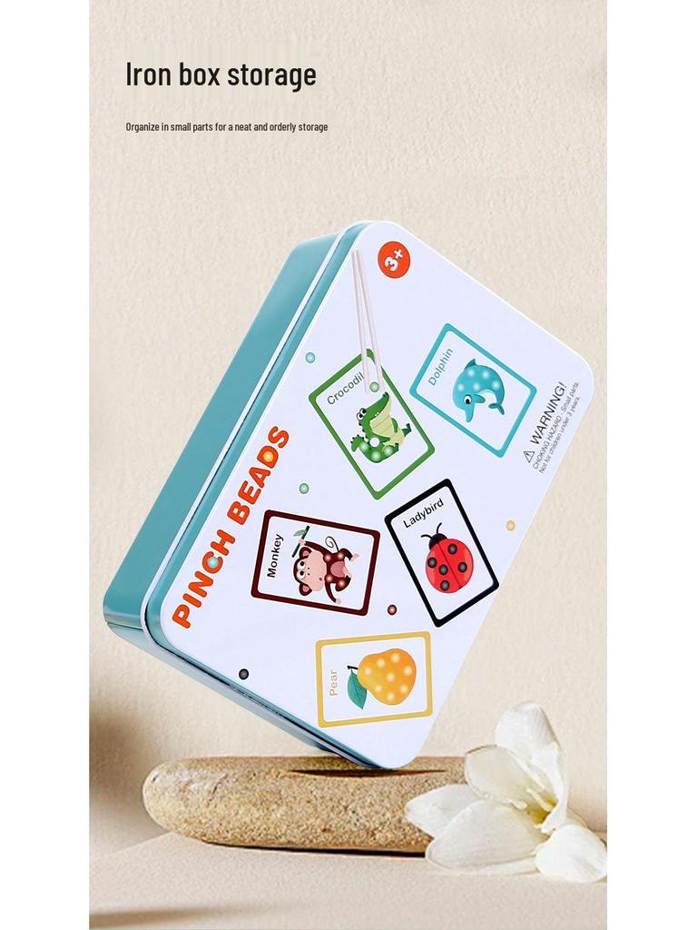 Montessori Clamping Beads: Number & Color Matching Wooden Puzzle Toy for Kids