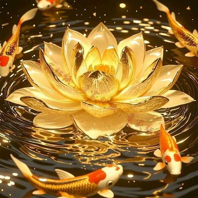 DIY 5D Diamantmalerei Lotusblume Bild Mosaikkunst Diamantstickerei Kreuzstich-Sets Heimdekoration Neu