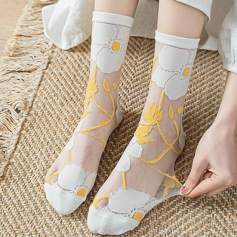 SSRU046_Maison de Flower See-Through Socks green