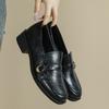 Fashion Women's Cow Leather Metal Buckle Slip On Flat Shoes 2025 High Quality Comfortable Loafers Casual Versatile Daily Famale Shoes
