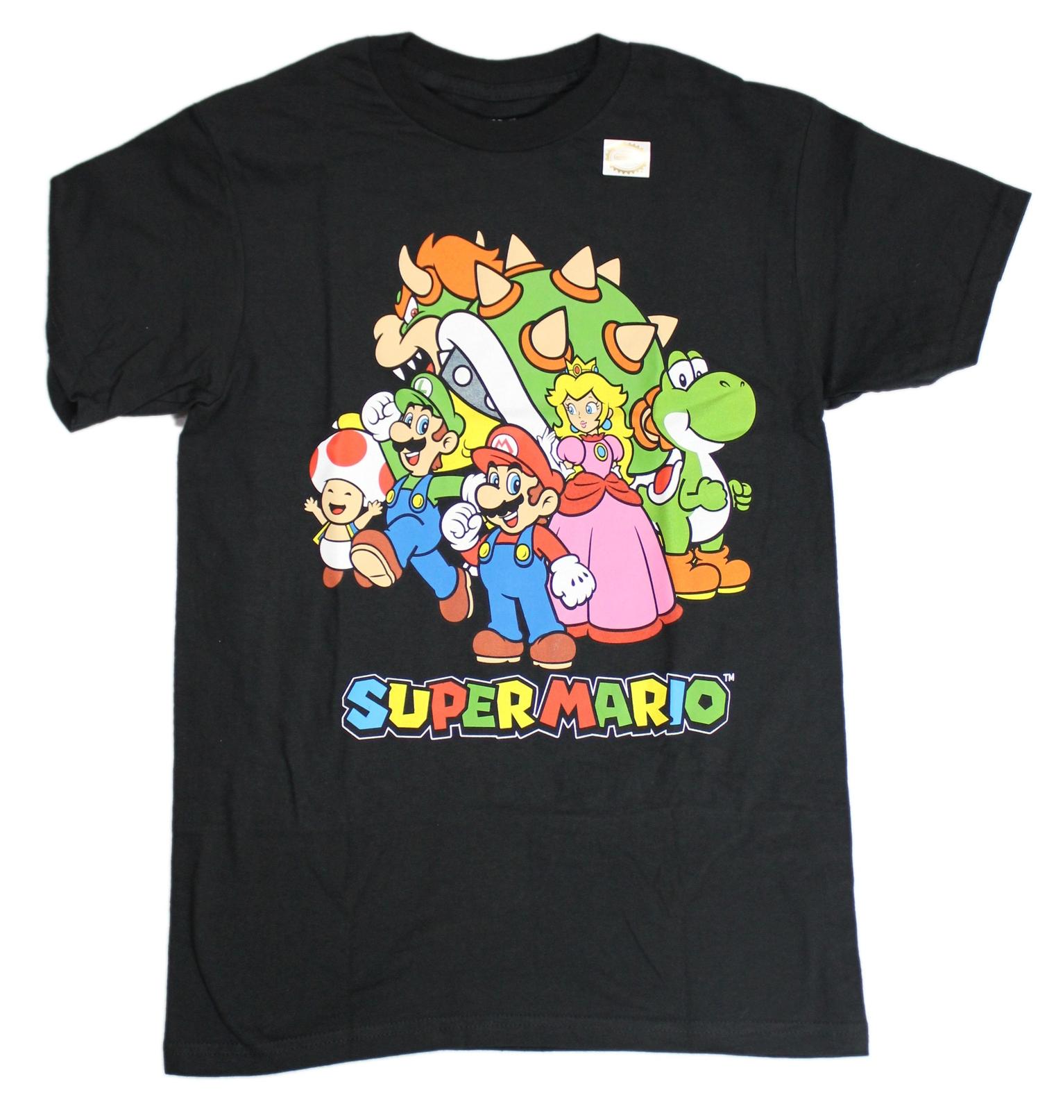 Super Mario Brothers New Adult T-shirt Giant Group Over Name L