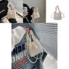 Small White Pvc Water Bucket Bag With Pearl Chain For Daily Casual Wear Female