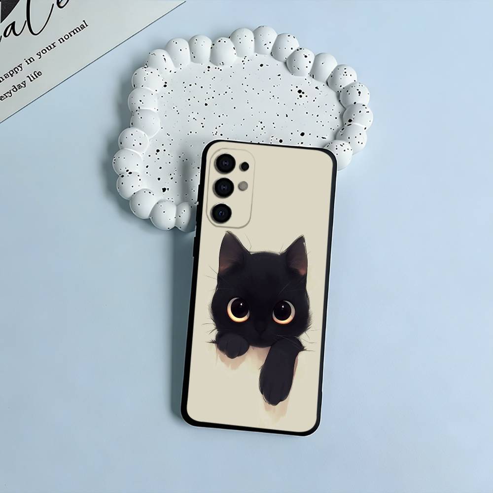 cartoon cats Phone Case For Samsung S25,S24,S21,S22,S23,S30,Ultra,S20,Plus,Fe,Lite,Black Soft Silicone