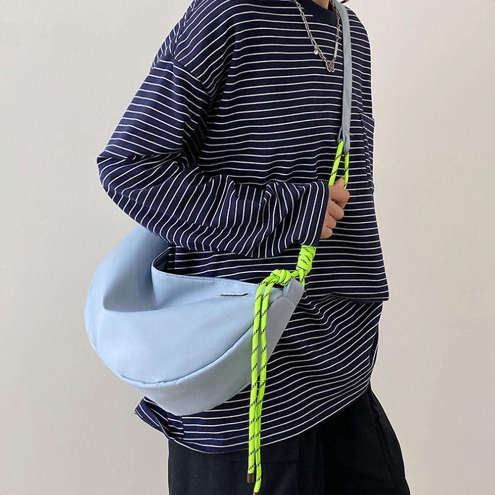 Casual Nylon Crossbody Bag Solid Color Shoulder Bag Simple Messenger Bag  Outdoor
