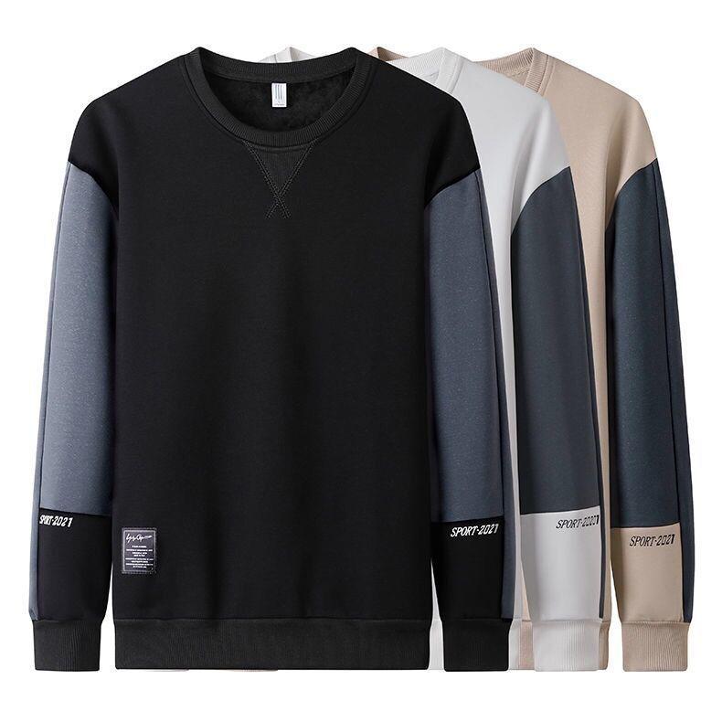 Felpe patchwork primavera autunno moda maschile uomo manica lunga tutto abbinato stile coreano abiti casual larghi