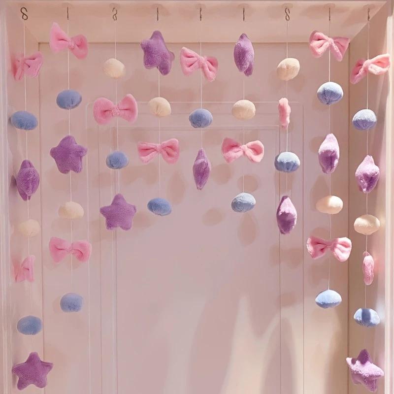 9-Strand Home Bedroom Curtain, Children'S Room Curtain, Wall Decoration, High-Value Appearance, No Drilling Required.