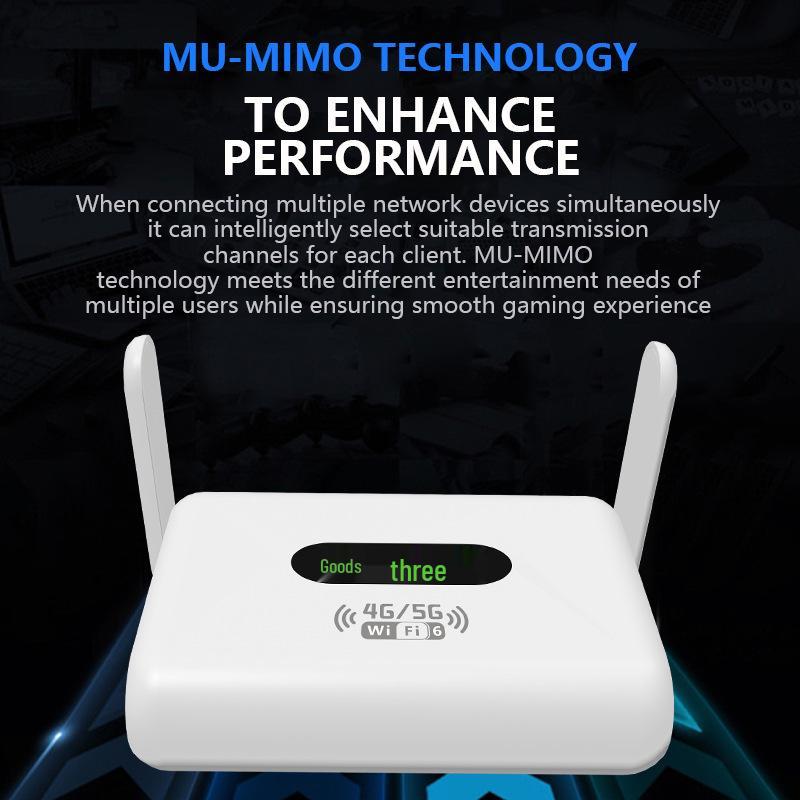 4G Router with WIFI6, SIM Card Slot, Single Network Port, Hotspot Sharing, and Foldable Antenna for Australia and UK
