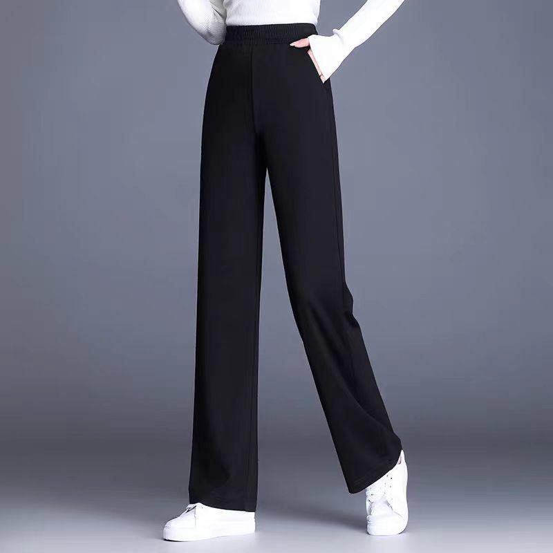 

Men s High Waist Straight Leg Trousers - Small, Spring/Autumn, Wide Leg, Loose Fit, Women s Elastic Waist Casual Pants S 40-45kg