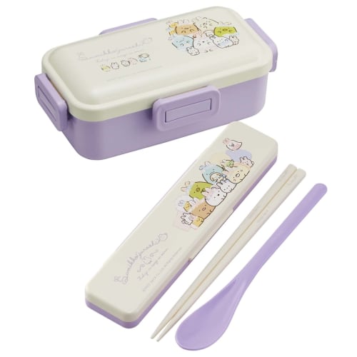 Skater Combi Set Chopsticks Spoon Set Sumikko Gurashi Rabbit Rice 18cm Antibacterial For Adults Made in Japan CCS3SAAG-A