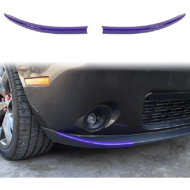 2X Purple Front Bumper Lip Frame Trim Bezel for Dodge Challenger 15+ Accessories