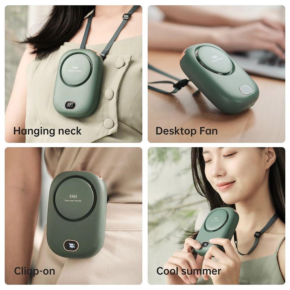 Adjustable Lanyard Hanging Neck Fan USB Rechargeable Portable Mini Fan  Outdoor Camping