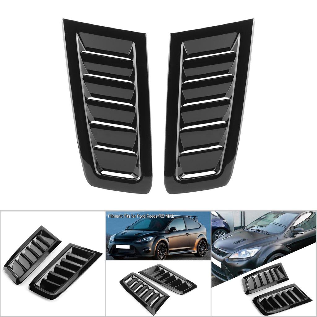 Accessoire de Modification de Grille d'Aération de Capot en ABS pour Voiture S'adapte pour Ford Focus RS MK2Noir Brillant