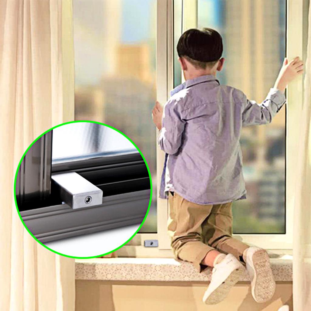 2Pcs Child Safety Window Limiters Home Security for Windows Lock with for Key Window Safety Locks for Vertical Sliding F