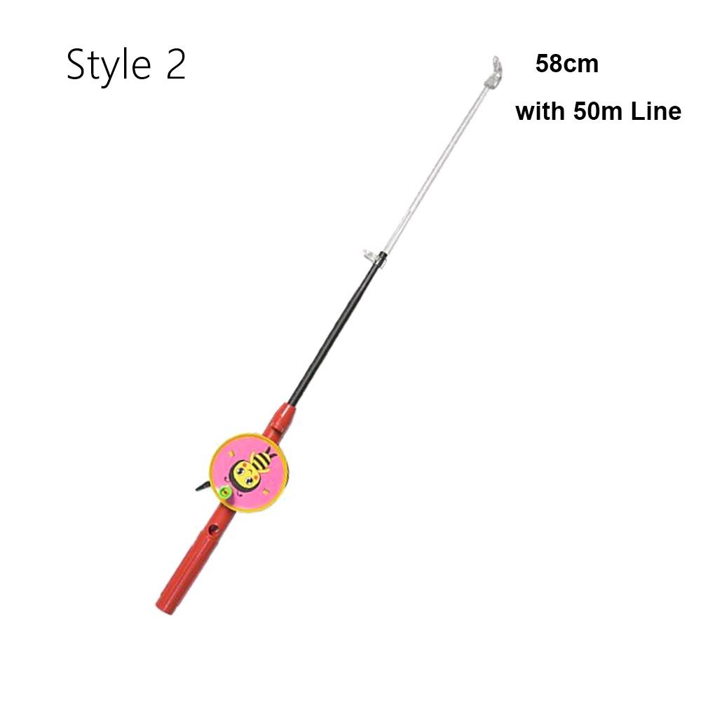 Cartoon Mini Kites Rods 38cm/58cm/80cm Fishing Rods New Children Fishing Kites Rods For Kids Gifts