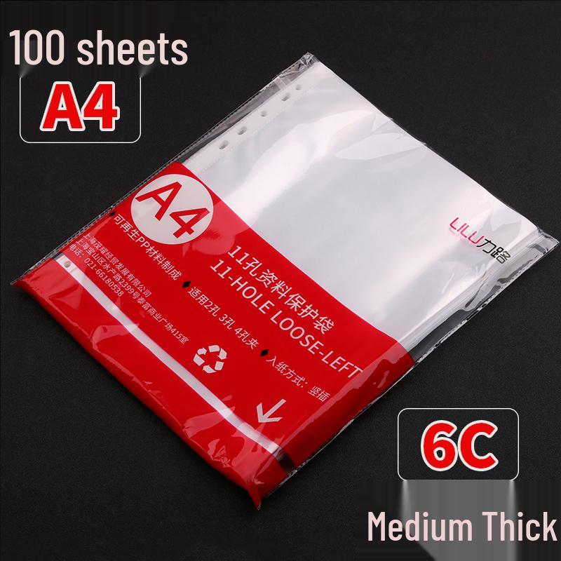 Transparent A4 Ring Binder: Black, Punchable, Photo Album, Contract Archive Folder