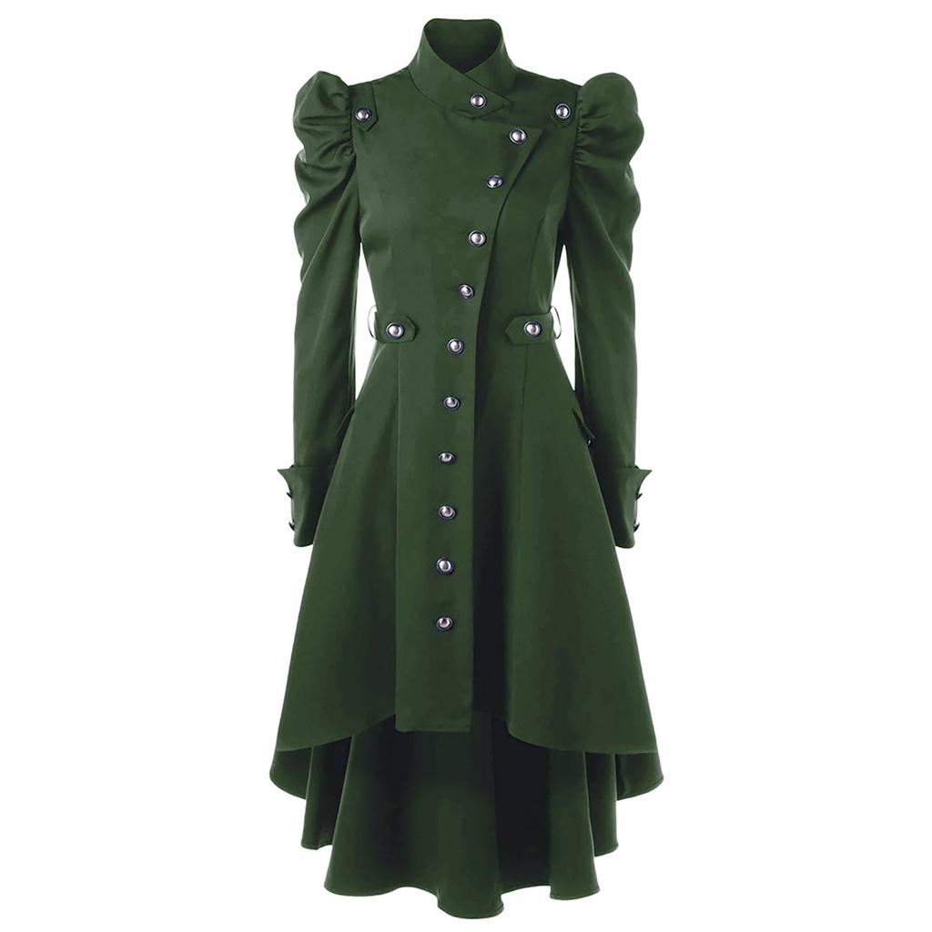 Dámská retro bunda Vintage Steampunk Long Coat Gothic Overcoat Ladies