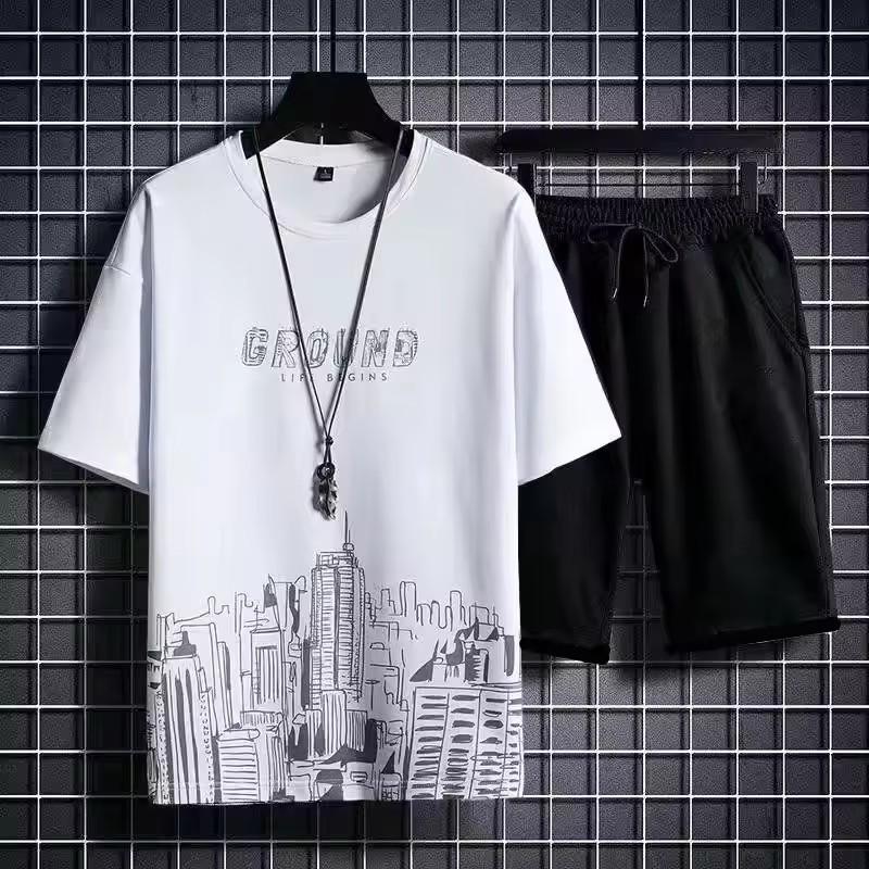 Summer Quick Drying Men's Sets Fashion Tracksuits Casual Breathable Short Sleeve 3D Printed Sports T-shirt+Shorts Basketball Set