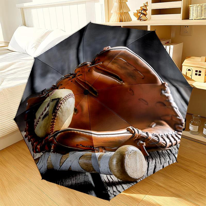 Ombrello Passione e Patrimonio del Baseball 8-Stecche per Viaggio, Campeggio, Ombrello Portatile Leggero Casual, Essenziale per ogni Famiglia Regalo per le Vacanze