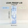 1PC Faint line abstract sketch print 750ml colorful plastic sports water bottle leakproof pop up lid with straw for outdoor work home use