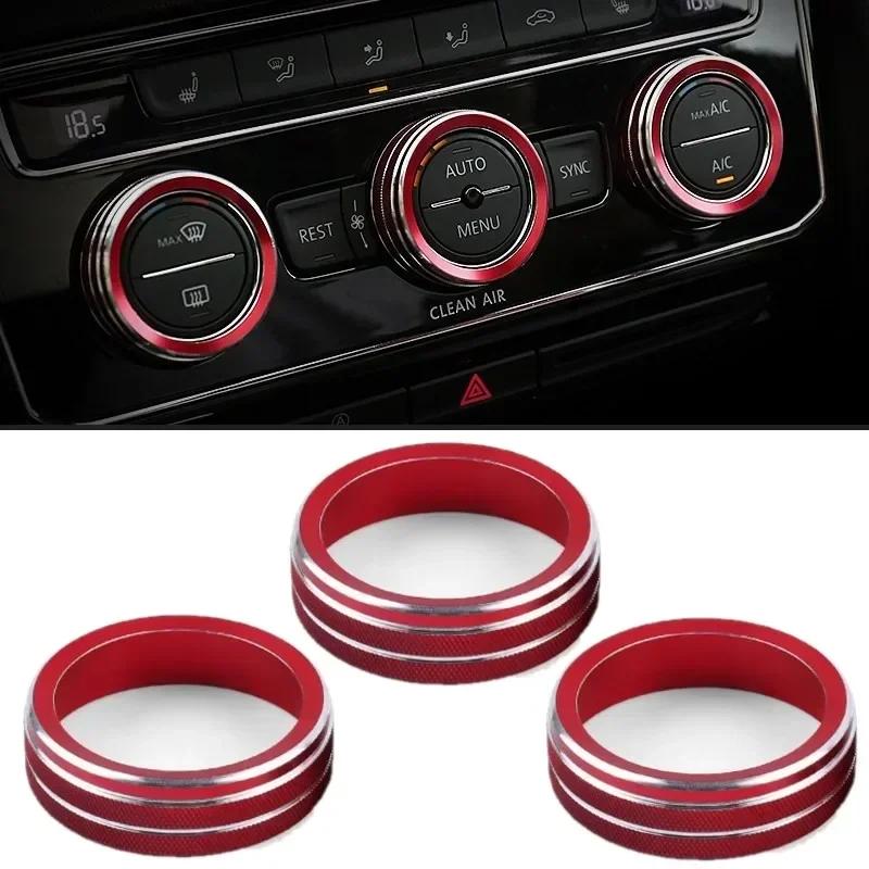 Auto Car AC Control Ring Trim Cover Car Interior Accessories For VW Tiguan Atlas T-roc Ateca FR Passat B8 Variant 2017-2019