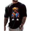 Cartoon Bear Graphic Tee Shirts Short Sleeve Crew Neck Cool T-Shirt Tops Cool Colorful Bear Hip