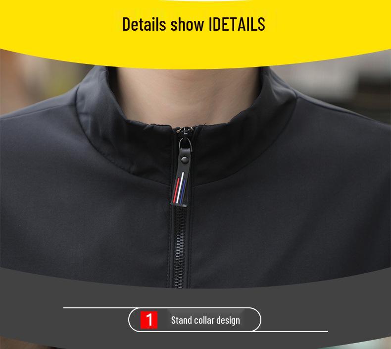 2024 Men's Korean Style Plus Size Casual Stand-Up Collar Jacket for Spring/Autumn