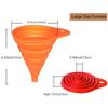 Kitchen Funnel Set 4 Pack, Small and Large, Kitchen Gadgets Accessories Foldable Silicone Collapsible Funnels for Filling Water Bottle Liquid Transfer
