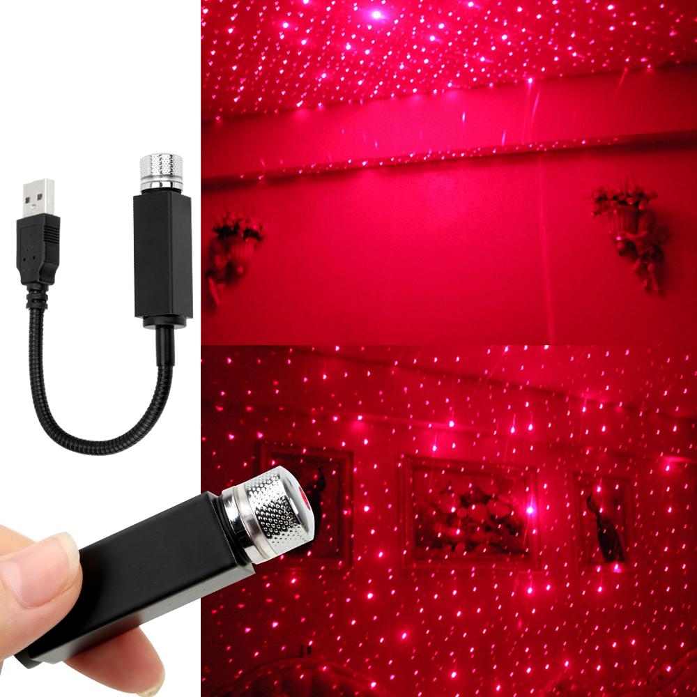 LED Car Roof Star Night Light Projector Atmosphere Galaxy Lamp USB Decorative Lamp Adjustable Multiple Lighting Effects Home Decoration