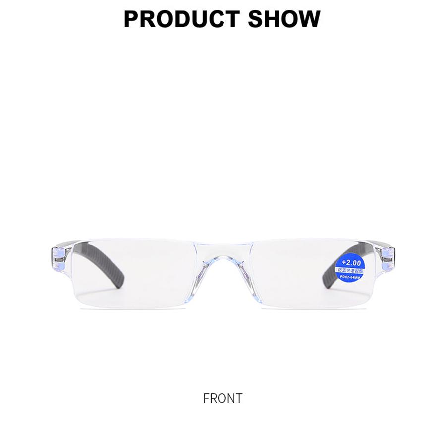 New Fashionable Anti Blue Light Reading Glasses for Men Casual Frameless Corrective eyewear for Women Classic Long-Distance Prescription eyeglass
