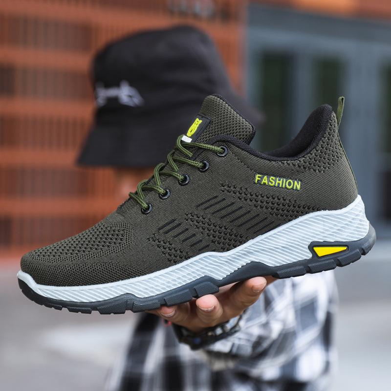 

Мужская обувь для улицы, дышащая обувь для альпинизма из сетки с плетением «муха», универсальная, больших размеров, спортивная и для отдыха 45 армия зеленый