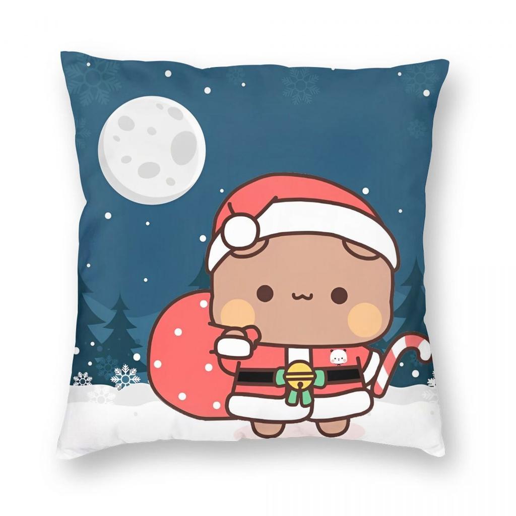 Dudu Bear And Bubu Panda Christmas Pillowcase Soft Polyester Cushion Cover Decoration Pillow Case Cover Chair Wholesale 45*45cm